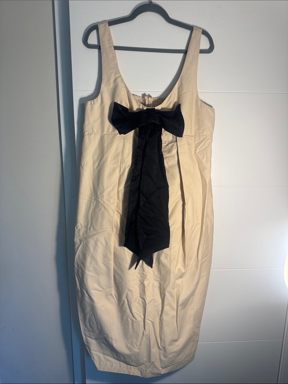 Maeve Cream Bow-Front Sleeveless Dress